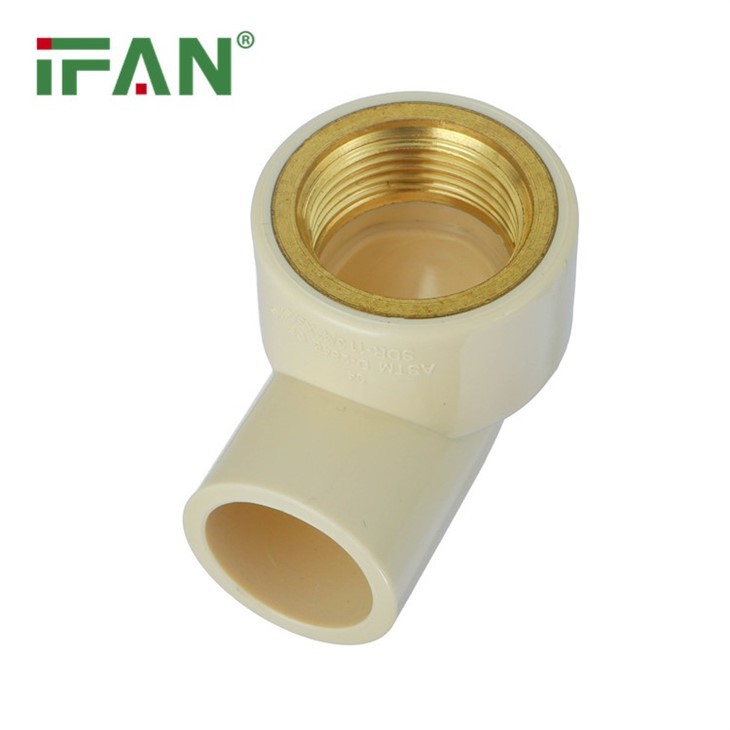 Beige CPVC Brass Elbow